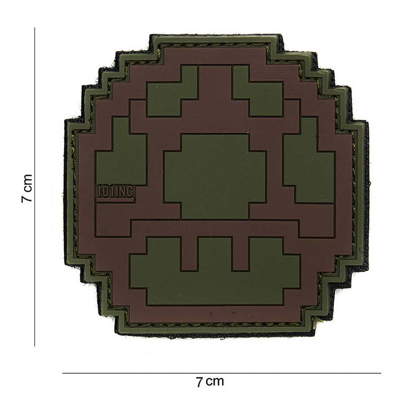 Patch 3D PVC Mushroom green/brown