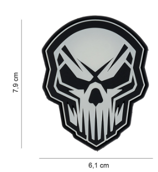 Patch 3D PVC Angry skull glow in the dark