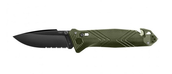 Couteau de poche Cac® serration PA6 vert - vente uniquement en magasin