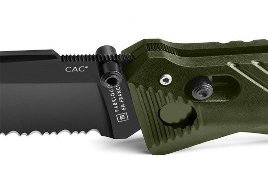 Couteau de poche Cac® serration PA6 vert - vente uniquement en magasin