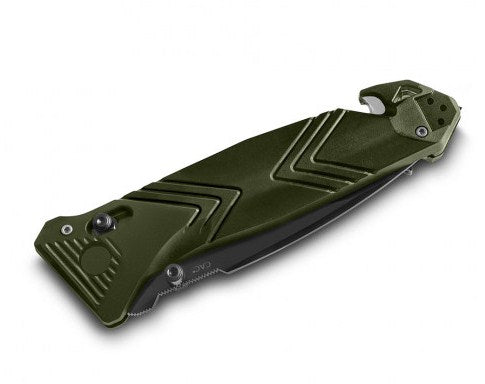 Couteau de poche Cac® serration PA6 vert - vente uniquement en magasin