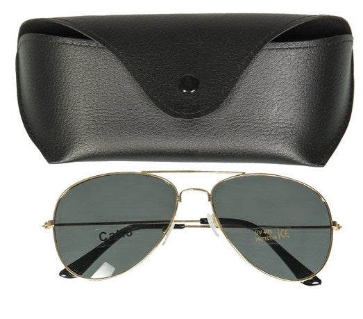 Lunettes U.S Pilot dorée avec étui