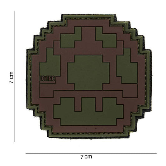 Patch 3D PVC Mushroom green/brown