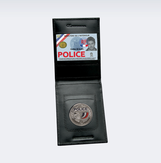 Porte-carte cuir 3 volets POLICE surplus militaire