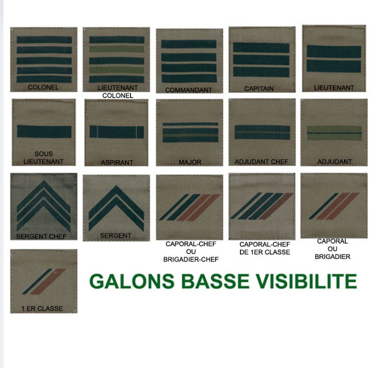 Galon/Grade poitrine basse visibilité
