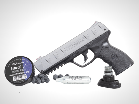 PACK PISTOLET BRAVO 18J CO2 C50 ( vente uniquement en magasin)