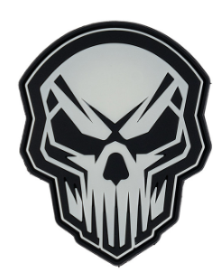 Patch 3D PVC Angry skull glow in the dark