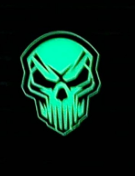 Patch 3D PVC Angry skull glow in the dark