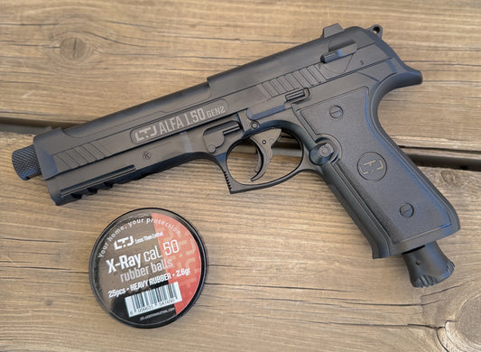 PACK PISTOLET ALFA 1.5 18 joules GENII NOIR CAL 50+ 25 X-REY