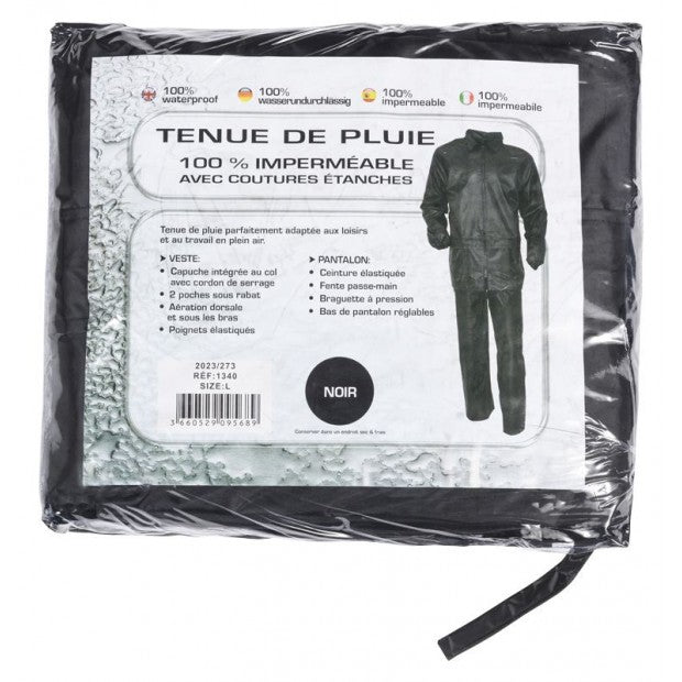 Tenue pluie noir haut + bas