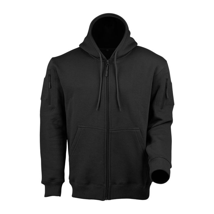 Sweat zippé simple à capuche noir