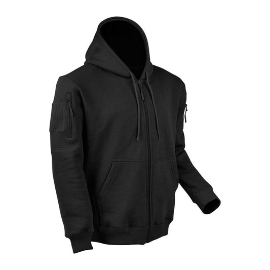 Sweat zippé simple à capuche noir
