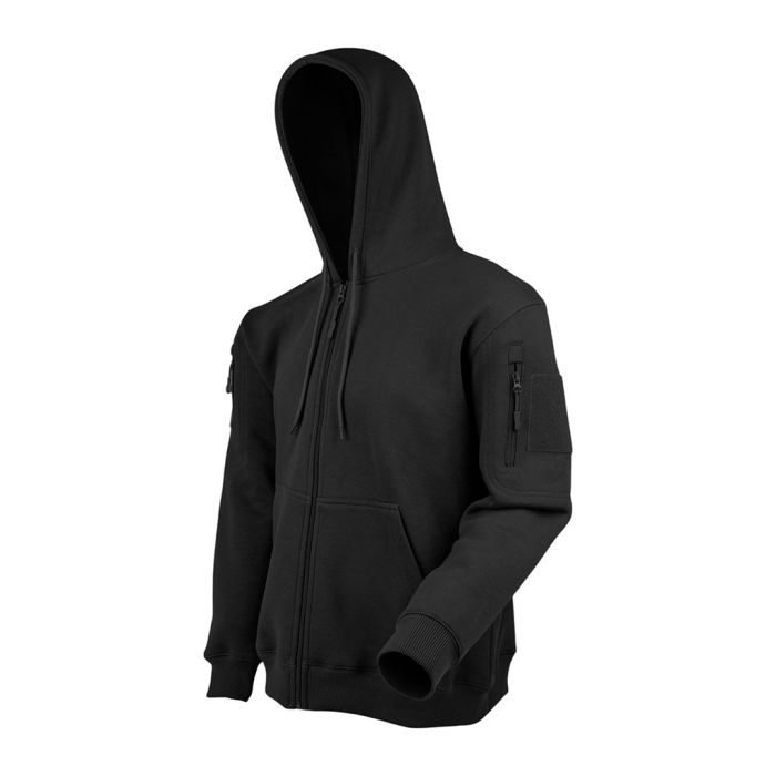 Sweat zippé simple à capuche noir