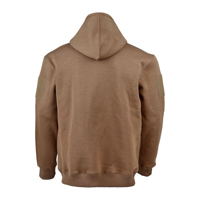 Sweat zippé simple à capuche beige