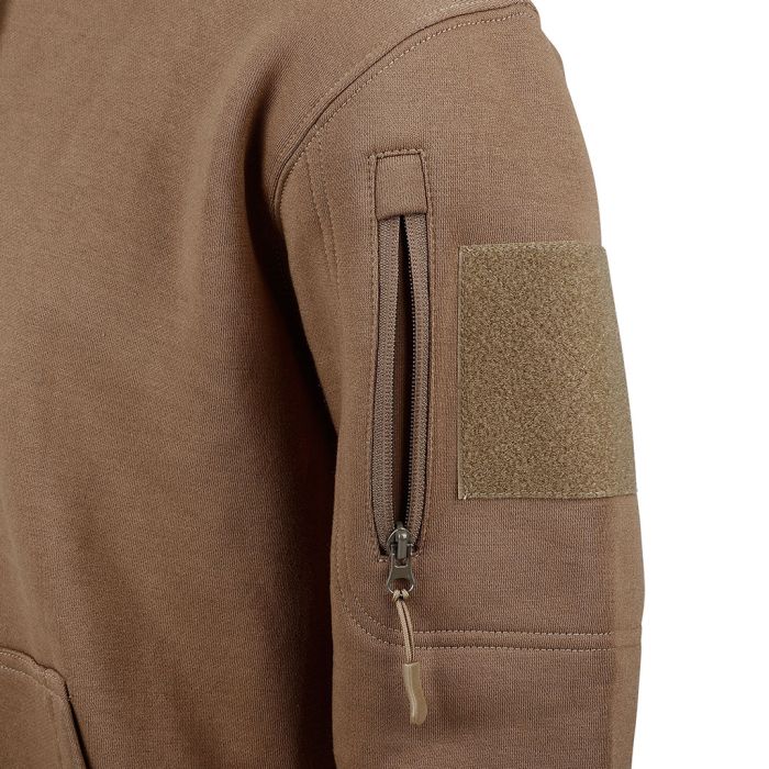 Sweat zippé simple à capuche beige